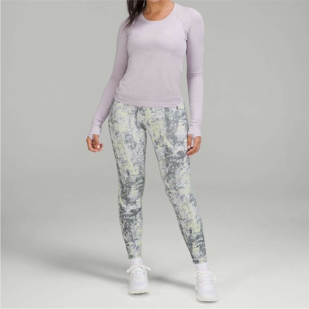 Lululemon Wunder Train Contour Fit High-Rise Marble Leggings 25" Sz. 2